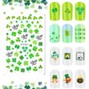 10 Sheets St Patrick’s Day Nail Art Stickers Decals 3D Shamrock Nail Stickers Green Clover Irish Nail Decals St Patricks Day Nail Decorations for Women Kids Girls Nail Charms Accessories