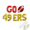 Go 49ers Foil Balloons Banner Football 2025 Party Decorations, Football Theme Go Niners Balloons Banner Touch Down Balloons Sport Game Day Party Decorations