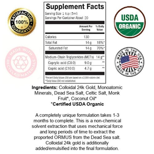 I Am Joy co. Ormus Gold Oil Monoatomic Helps to Decalcify Pineal Gland, Repair DNA, Increase Manifestation Speed - Rich with Minerals Platinum, Iridium Using Non Chemical Solvent Extraction 4oz
