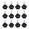 Sunlit Fashion Design Cute Paw Print Polished Shower Curtain Hooks for Dog Cat and Bear, Rust Proof Oil Metal Shower Curtain Rings, Black-12 Pack