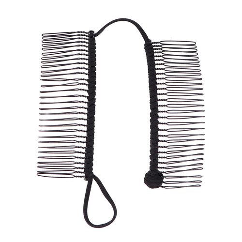 Lurrose Stretchy Banana Hair Clips Vintage Clincher Comb No Crease Hair Clips Ponytail Holder for Natural Curly Thick Wavy Hair Ponytail Style and Up- do Black