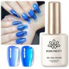 Born Pretty Ice Jelly Gel Nail Polish Jelly Deep Blue Gel Nail Polish Sheer Transparent Deep Blue Natural Translucent Hema-Free Soak Off Gel Polish Nail Art DIY 15ML