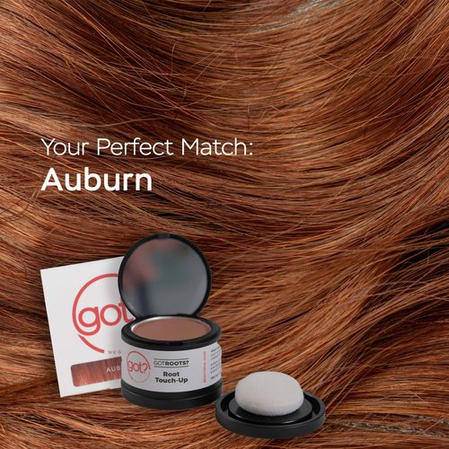Got? Roots - Temporary Thinning & Gray Hair Cover Up with Pigment Infused Binding Powder for Auburn Hair - Root Touch Up, Brow Filler & Hairline Enhancer - 0.14 OZ Tub