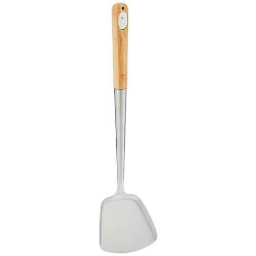 TableCraft Wok Spatula with Bamboo Handle, 14.5-Inch, Stainless Steel