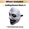 Wellinology Smiling Demon Halloween Scary Mask, Latex Creepy Realistic Ghost Devil Zombie Cosplay Costume Mask Party Props (White Smiling Demon)