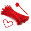 WIWAPLEX 200pcs 12" X 6mm Glitter Tinsel Creative Arts Chenille Stems Sparkle Pipe Cleaners for DIY Craft Projects (Red)