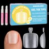 Clear Press on Toenails Short with Nail Glue Kit, SINOKAME Full Cover No File Matte Gel Toe Nail Tips for Regular &Small Toenail Beds Short Lengths, 300 Pcs 15 Inclusive Sizes for up to 10 Pedicures