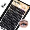 Dedila 120 Pcs Handmade D Curl Makeup Clusters Eye lashes Extensions Mixed 10-12-14-16mm/12-14-16mm/14-16-18mm D Curl Soft and Lightweight Individual false eyelashes Wide Stem (Mixed 14-16-18mm)