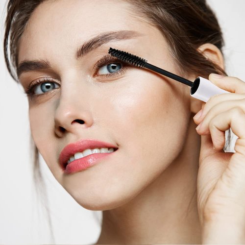 YITOU 4 Pack 10ml Empty Mascara Tube with Brush Wand, Refillable Eyelash Cream Container DIY Cosmetics Bottle for Castor Oil/Eyebrow Growth Serum/Coconut Oil, 4 Rubber Inserts, 1 Funnel, White