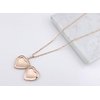 YOUFENG Love Heart Locket Necklace Holds Pictures Paved Blue Red White CZ Rose Gold Charm Living Memory Lockets (Rose gold Locket)