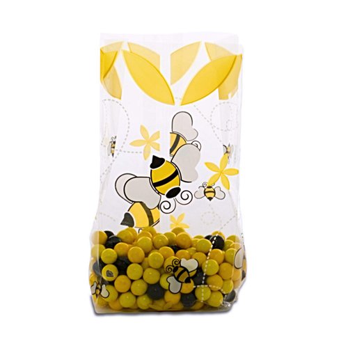 Sophie's Favors and Gifts Bumblebee Clear Cello Bags - 9.5 x 2.5 x 4in. (60 Bags)