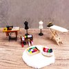 1 :12 Scale Miniature Sewing House Scene Model Accessories Simulation Vintage Sewing Machine, Sewing Box, Ironing Board