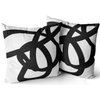 KELEMO Home Set of 2 Pillow Case Black White Abstract Art Modern Throw Pillow Covers Cushion Decorative Pillowcase Square 20 x 20 Inches