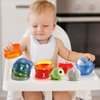 Education Bath Toys for 1 2 3 Year Old - Baby No Hole Bath Toys with Stacking Cups - Montessori Learning Toys for Babies 12-18 Months - Toddler Floating Toys for Kids Ages 1-3