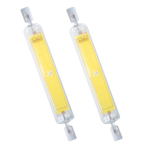 KIMROO 15W 118mm R7S LED Bulbs(2 Pack) 150W Halogen Enquivalent J-Type 120V Dimmable T3 R7s Base Double Ended Flood Light 6000K Daylight White for Landscape Light (White)