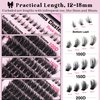 Goddvenus Eyelash Clusters Volume Waterproof Cluster Lashes D Curl Faux Mink Cluster Eyelash Extensions Fluffy Individual Lashes 240pcs and Bottom Lashes 60pcs for DIY Eye Lash Extension