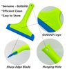 Super Flexible Silicone Squeegee, Auto Water Blade, Water Wiper, Shower Squeegee, 5.9'' Blade and 7.5'' Long Handle, for Car Windshield, Window, Mirror, Glass Door, Green+Lake Blue