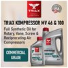 TRIAX Kompressor MV ISO 46 (SAE 20), Full Synthetic Air Compressor Oil, Non-Detergent, Rotary, Vane, Screw, Reciprocal, High Temp, 20,000 Hour Life (1 Quart)
