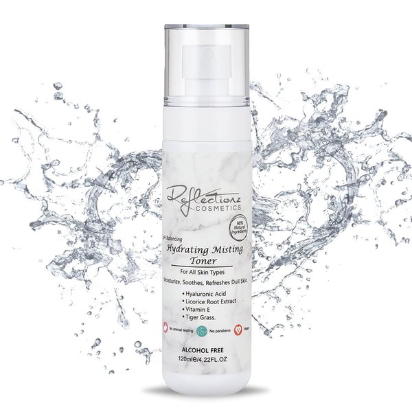 Reflectionz Hydrating Toner for Face | Anti-Aging Toner for Women | Facial Toner for Dry Skin | Non-Alcoholic Toner with Hyaluronic Acid | Tiger Grass & Licorice Root Extract | Combination Face Toner