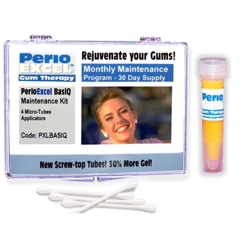 PerioEXCEL Basiq CoQ10 Gum Gel, 4-week Maintenance Pack with Oral Care Kit including Ultrasoft Perio Toothbrush, Tongue Cleaner, Floss and Oral Care Guide|Maintains Healthy CoQ10 Levels