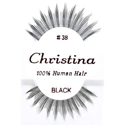 12X Eyelashes - #38 Christina 100% Human Hair Fake Eyelashes