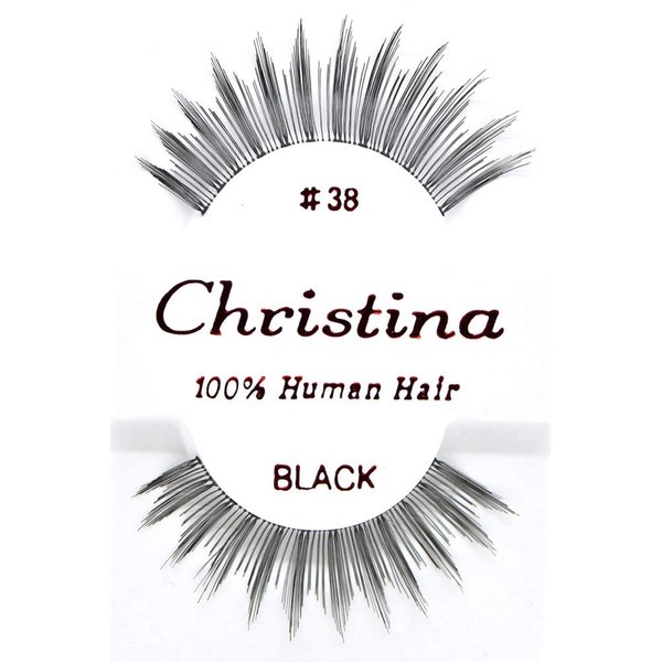 12X Eyelashes - #38 Christina 100% Human Hair Fake Eyelashes