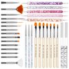MYR 34Pcs Nail Art Brushes, Nail Art Brush Set, Nail Art Tools, including Nail Design Brushes, Nail Dotting Tool, Nail Drawing Pens, Nail Brush Brackets, Nail Nano Polishing Rubs