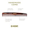 Kent 3T 6.5 Inch Double Tooth Dressing Comb, Fine and Wide Tooth Grooming Comb for Hair, Beard, Mustache and Styling for Men, Women, Kids, Made in England