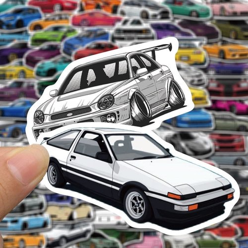 Bouclel 100 PCS Car Stickers Sports car Racing Stickers Vinyl Waterproof Stickers, Party Favors for Water Bottles
