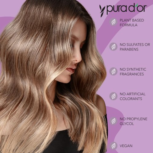 PURA D'OR 16 Oz ColorHarmony Purple Shampoo For Bleached, Blonde, Silver & Color Treated Hair - Keratin, Bamboo Fiber, No Sulfates, Select Natural Ingredients - Men & Women