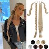 Cephermer Braided Ponytail Extension 26'' 30'' DIY Long Braid Hair Extensions Ponytail with Elastic Tie Straight Wrap Around Natural Soft Synthetic Hairpiece for Women Ash Blonde