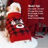 KYEESE Christmas Dog Sweater Reindeer with Leash Hole Dog Sweaters Red Buffalo Check Pet Sweater,L