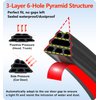 SOZATO Car Door Seal Strip,3 Layer Pyramid Structure Automotive Rubber Weather Stripping Self Adhesive Auto Door Soundproofing Weatherstrip Fit Truck Pickup Rv Trunk Hood Cove(Pyramid 68.8Ft)
