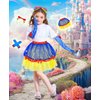Jeowoqao Princess Dress Up for Girls, Princess Fairy TuTu Skirts Toddler Princess Dress Up Pretend Play Set with Princess Crown Gloves Costumes for Girls 3-6 Birthday Christmas Gift