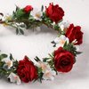KorViSHOW Rose Hair Flower Crown - Girl Flower Crown Decoration Rose Celebration Round Flower Head Bride Bride Bride Wedding Renaissance Festival Party Birthday Ball Photo Accessories