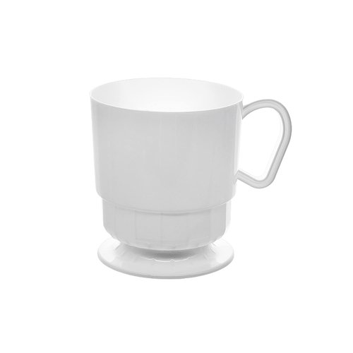 Party Essentials 8-Ounce Hard Plastic Coffee Cups, 10-Count, White