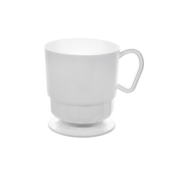Party Essentials 8-Ounce Hard Plastic Coffee Cups, 10-Count, White