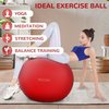 Fitvids Anti-Burst and Slip Resistant Exercise Ball Yoga Ball Fitness Ball Birthing Ball with Quick Pump, 2,000-Pound Capacity, Red, 18-inch, S