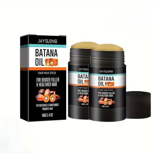 DWENGWUN Batana Oil Hair Wax Stick, Portable Travel Hair Wax Stick, Hair Slick Back Stick, Anti-Frizz and Fly Away Hair Tamer, No Residue Hair Finishing Stick for Flyaways,1.4 Oz (2pcs)