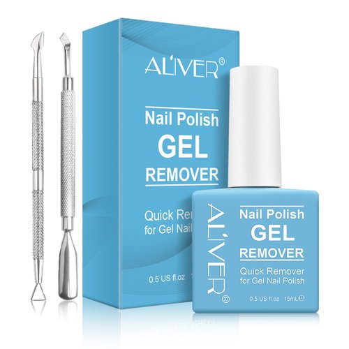 Gel Nail Polish Remover (with 1Pcs Cuticle Pusher and Nail Polish Scraper)