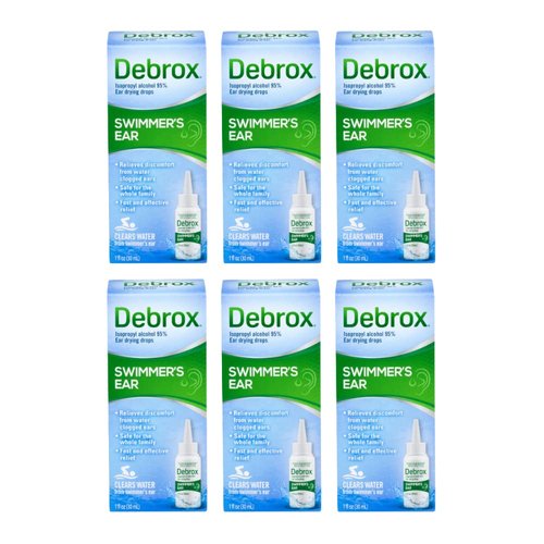Debrox Swimmer's Ear Drying Drops for Adults & Kids, 1 Fl oz. (Pack of 6)