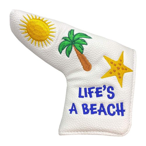 Giggle Golf Blade Putter Cover | Golf Bag Accessory | Great Golf Gift for Women & Men (Life's A Beach)