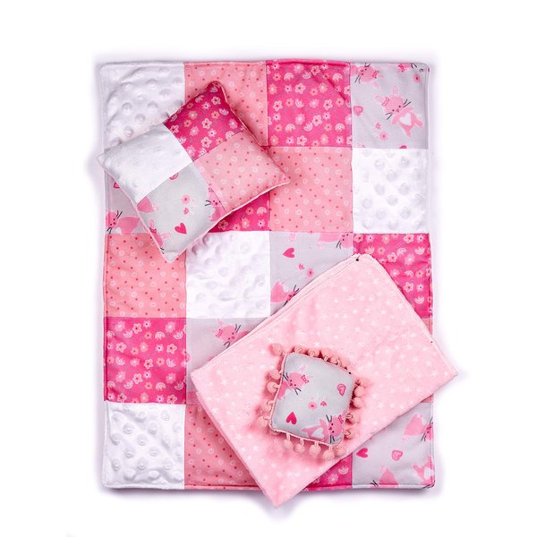 DreamWorld Collections - Quilt - 4 Piece 18 inch Doll Bedding Set - Fits 18 inch Dolls (Dolls not Included)