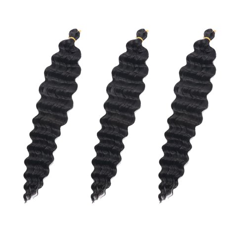 Ocean Wave Crochet Hair Color 2 Deep Wave Crochet Hair Curly Braiding Hair Water Wave Bundles Loose Wave Crochet Hair Goddess Box Braids Crochet Hair Wavy Braiding Hair Dreadlock Extensions(3 Packs)