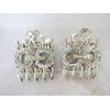 Generic Silver metal circles and flowers crystal alligator hair claw clip clamp (Primary color: AB crysyal)