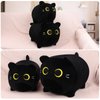 Black Cat Plush Stuffed Animal-11.8'' Black Cat Plush Toy, Black Cat Plush Pillow, Cute Soft Plush Cat Plushie Stuffed Cat Toys, Cat Plush Pillows Toy Doll Decoration Doll Gift for Kids Girls Boys