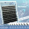 Fluffy Lash Clusters 10-24mm Extra Long Thick 200D Cluster Eyelash Extensions 200pcs Volume D Curl Wispy Individual Lashes Plant Fibers False Eyelashes DIY Lash Extension for Beginners, by FOINEMYED