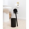 Yew Design - Matte Black Toilet Bowl Brush for Bathroom with Holder - Sleek Design, Sturdy, and Durable