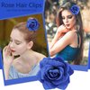 Atoden Blue Rose Hair Clip, Flower Rose Clips for Hair, Hawaiian Floral Hair Pins Rose Flower Brooch Mexican Decorative Headpieces for Women Girls Halloween Cosplay Hair Accessories
