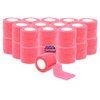 24-Pack, 2” x 5 Yards, Self-Adherent Cohesive Tape, Strong Sports Tape for Wrist, Ankle Sprains & Swelling, Self-Adhesive Bandage Rolls (Pink)